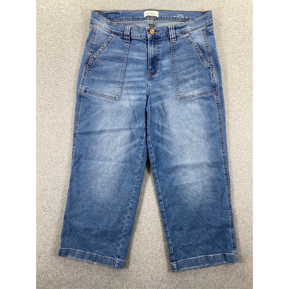 Nicole Miller New York SOHO Women's 10 High Rise Wide Leg Light Stretch Jeans